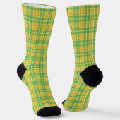 Grüne und gelbe Karierte Socken (Gewinkelt)