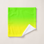 Grüne und gelbe Ombré Schatten-Neonneonfarbe Badhandtuch Set (Waschlappen)