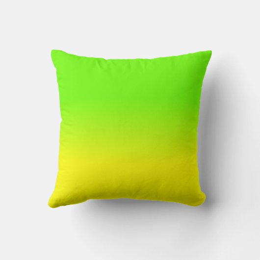 Grüne und gelbe Ombré Schatten-Neonneonfarbe Kissen (Rückseite)