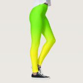 Grüne und gelbe Ombré Schatten-Neonneonfarbe Leggings (Rechts)