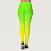 Grüne und gelbe Ombré Schatten-Neonneonfarbe Leggings (Rückseite)
