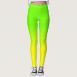 Grüne und gelbe Ombré Schatten-Neonneonfarbe Leggings<br><div class="desc">Sonnenscheinneongelb verblaßt in eine ombre Unschärfe mit Neongrün für einen Blitz der Helligkeit und des Lichtes</div>
