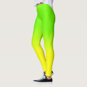 Grüne und gelbe Ombré Schatten-Neonneonfarbe Leggings (Links)