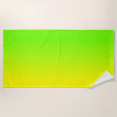 Grüne und gelbe Ombré Schatten-Neonneonfarbe Strandtuch (Vorderseite)