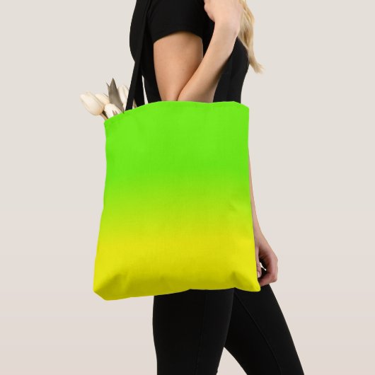 Grüne und gelbe Ombré Schatten-Neonneonfarbe Tasche (Von Nahem)