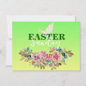 Grüne und Gelbe Osterkirche Einladung (Vorderseite)