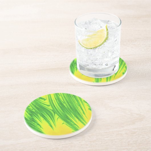 GRÜNE UND GELBE PFLANZE GETRÄNKEUNTERSETZER (Seite)