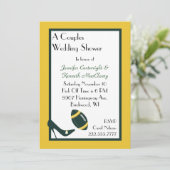 Grüne und gelbe Polterabende Einladung (Stehend Vorderseite)