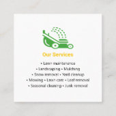 Grüne und gelbe Rasenfläche Moderner Augenfang Quadratische Visitenkarte (Rückseite)