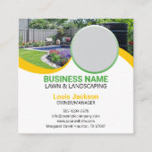 Grüne und gelbe Rasenfläche Moderner Augenfang Quadratische Visitenkarte (Vorderseite)