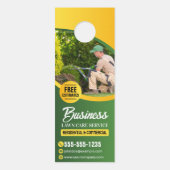 Grüne und gelbe Rasenmäher Türanhänger (Vorderseite)