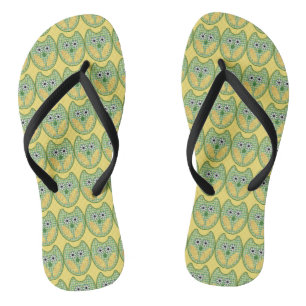Grüne und gelbe Schale Flippen Flops Badesandalen