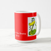 Grüne und gelbe Schlangen-Kaffee-Tasse Kaffeetasse (VorderseiteRechts)