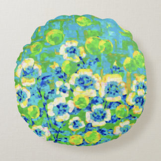Grüne und gelbe Sommerkissen Rundes Kissen