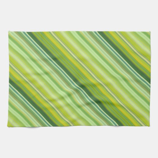 Grüne und gelbe Streifen Geschirrtuch (Horizontal)