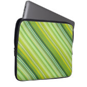 Grüne und gelbe Streifen Laptopschutzhülle (Vorne Rechts)
