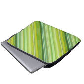 Grüne und gelbe Streifen Laptopschutzhülle (Vorne Knopf)