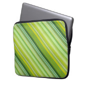 Grüne und gelbe Streifen Laptopschutzhülle (Vorderseite Links)