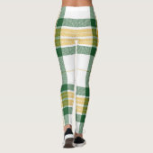 Grüne und gelbe Tartan-Leggings Leggings (Rückseite)
