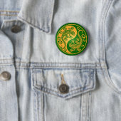 Grüne und gelbe Yin Yang Geckos Button (Beispiel)