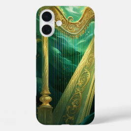 GRÜNE UND GELBLICHE IRISCHE ZELLENHARPEN iPhone 16 PLUS HÜLLE
