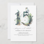 Grüne und Gold 15. Geburtstag Einladung (Vorderseite)