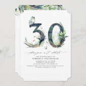 Grüne und Gold 30. Geburtstag Einladung (Vorne/Hinten)