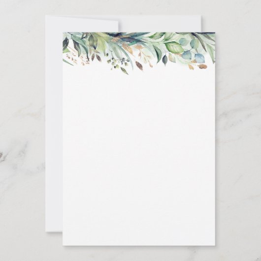 Grüne und Gold 70. Geburtstag Einladung (Rückseite)