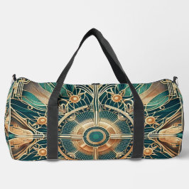 GRÜNE UND GOLD-ART-DECO-MUSTER EINFÜGEN DUFFLE BAG