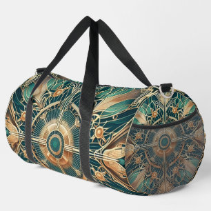 GRÜNE UND GOLD-ART-DECO-MUSTER EINFÜGEN DUFFLE BAG