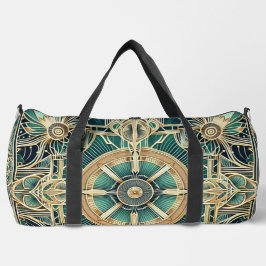 GRÜNE UND GOLD-ART-DECO-MUSTER EINFÜGEN DUFFLE BAG