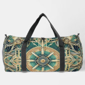 GRÜNE UND GOLD-ART-DECO-MUSTER EINFÜGEN DUFFLE BAG (Rückseite)