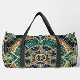 GRÜNE UND GOLD-ART-DECO-MUSTER EINFÜGEN DUFFLE BAG