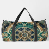 GRÜNE UND GOLD-ART-DECO-MUSTER EINFÜGEN DUFFLE BAG (Rückseite)