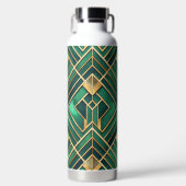 GRÜNE UND GOLD ART DECO-MUSTER TRINKFLASCHE (Vorderseite)