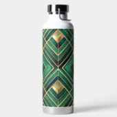 GRÜNE UND GOLD ART DECO-MUSTER TRINKFLASCHE (links)