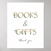 Grüne und Gold Baby Duschbücher und Geschenke Zeic Poster (Vorne)