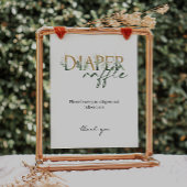 Grüne und Gold Baby Dusche Windeln Raffle Schild