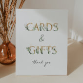 Grüne und Gold Baby Duschkarten und Geschenke Sockelschild