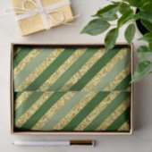 GRÜNE UND GOLD-GLITZER SEHEN STREIFEN AUS SEIDENPAPIER (Geschenk)