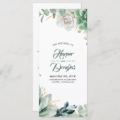 Grüne und Gold Hochzeitsprogramme Programm (Vorne/Hinten)