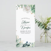 Grüne und Gold Hochzeitsprogramme Programm (Stehend Vorderseite)