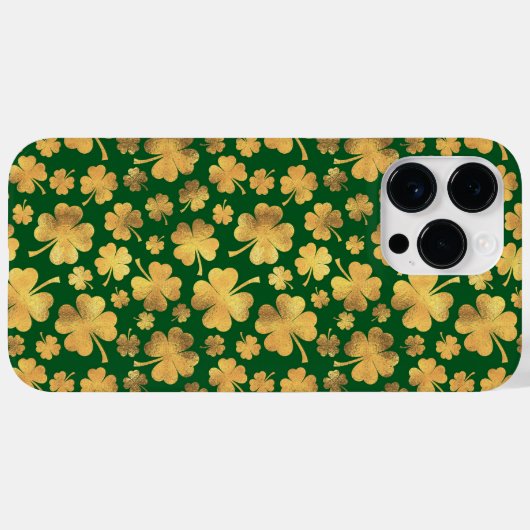 GRÜNE UND GOLD IRISCHE KLEEBLÄTTER Case-Mate iPhone HÜLLE (Rückseite (Horizontal))