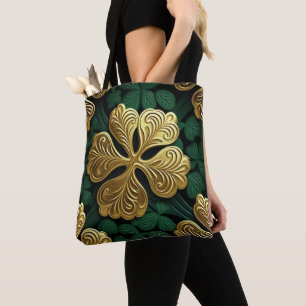 GRÜNE UND GOLD IRISCHE KNOTEN TASCHE