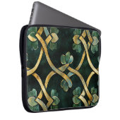 GRÜNE UND GOLD IRISCHE KNOTEN UND KLEEBLÄTTER LAPTOPSCHUTZHÜLLE (Vorne Rechts)