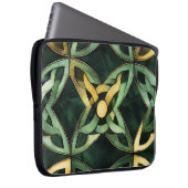 GRÜNE UND GOLD IRISCHE KNOTEN UND KLEEBLÄTTER LAPTOPSCHUTZHÜLLE (Vorne Rechts)