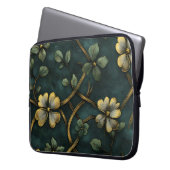 GRÜNE UND GOLD IRISCHE KNOTEN UND KLEEBLÄTTER LAPTOPSCHUTZHÜLLE (Vorderseite Links)