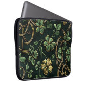 GRÜNE UND GOLD IRISCHE KNOTEN UND KLEEBLÄTTER LAPTOPSCHUTZHÜLLE (Vorne Rechts)