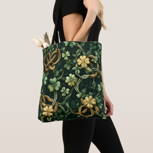 GRÜNE UND GOLD IRISCHE KNOTENPATTER TASCHE (Von Nahem)