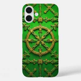 GRÜNE UND GOLD IRISH CELTIC-KLEEBLATT iPhone 16 PLUS HÜLLE